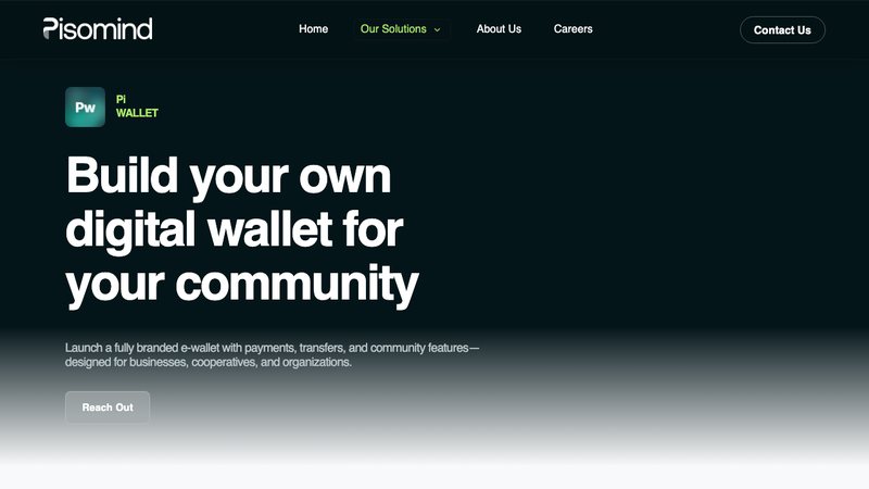 Screenshot of the Pi Wallet product page at Pisomind